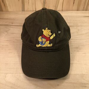 Disney Winnie The Pooh Hat Adjustable Clasp Adult Green Embroidered 100% Cotton